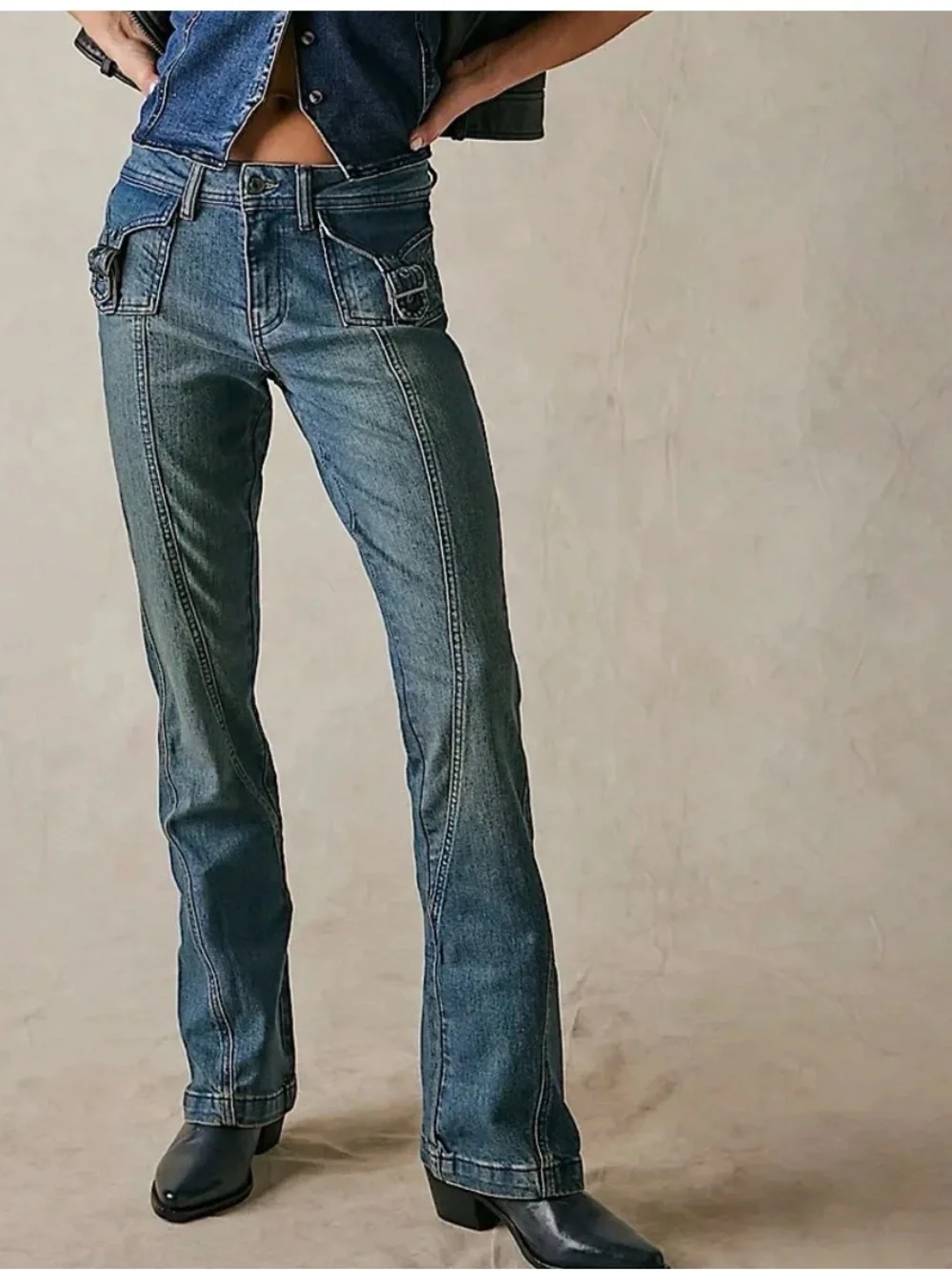 NWT Free People We The Free Love Stone Mid Rise Bootcut Jeans 26 - Picture 5 of 9